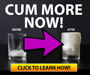 Before and after comparison of a glass with a purple arrow pointing to it, on a black background.