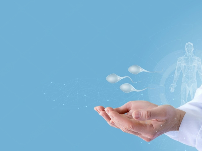 Doctor handing semen to his patient