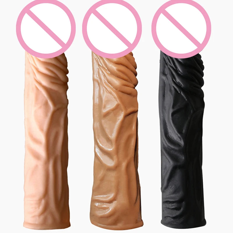 Available colours -Elastic Penis Extender Sleeve - Reusable Silicone Condom