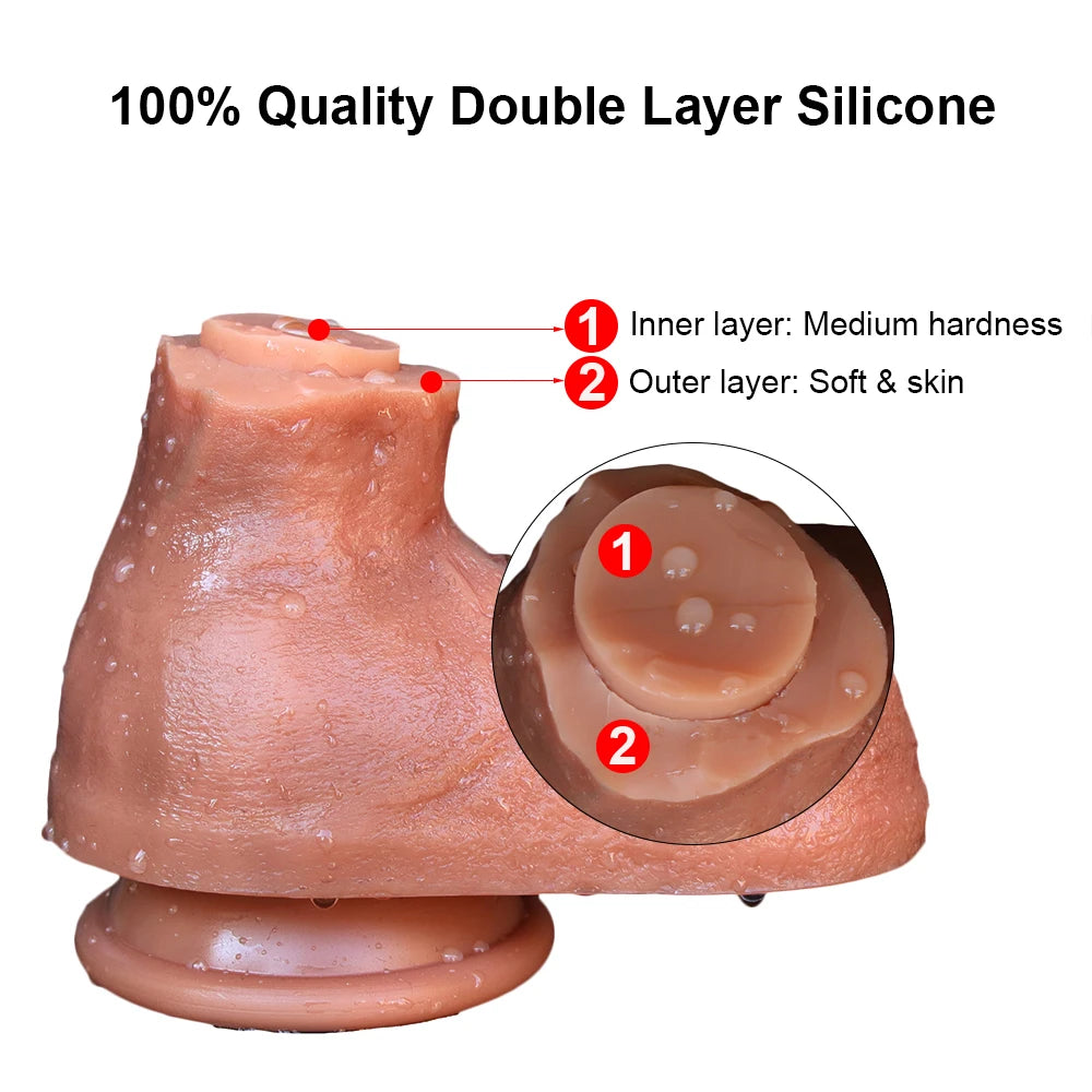 7cm Diameter Big Dildo - Realistic Silicone, Suction Cup Base
